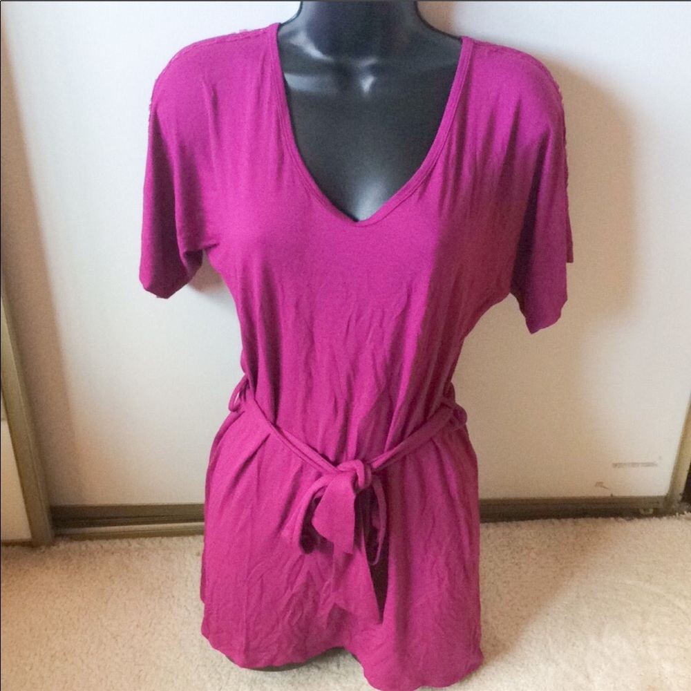 Purple magenta kimono style top